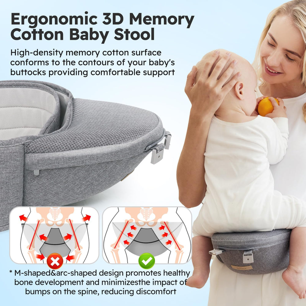 Bear Baby Carrier adjustable size grows with baby from newborn to toddler.