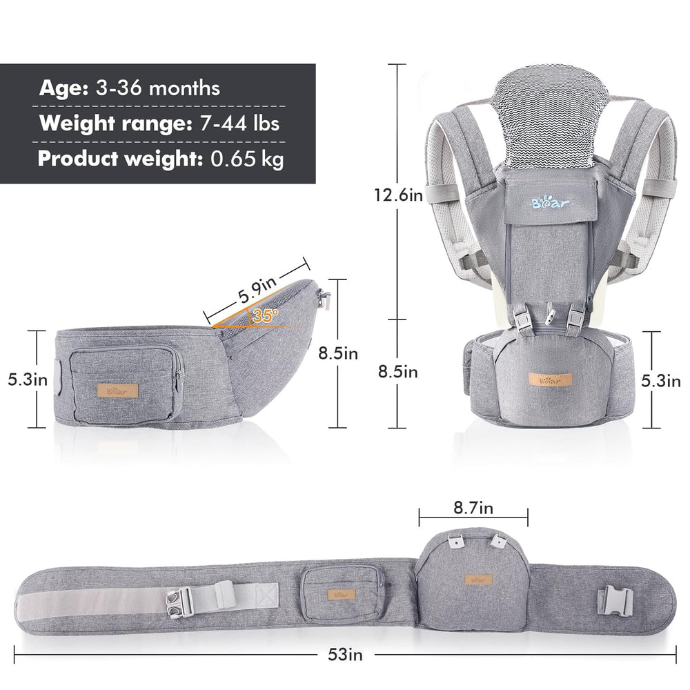 Bear Baby Carrier side pockets keep essentials within reach for quick errands.