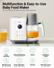 Bear baby food maker dual-layer baskets show capacity for batch cooking.