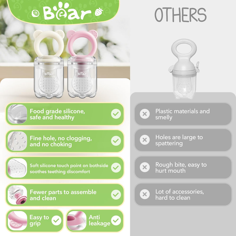 Bear Baby pink color packaging emphasizes sensory friendly feeding kit.