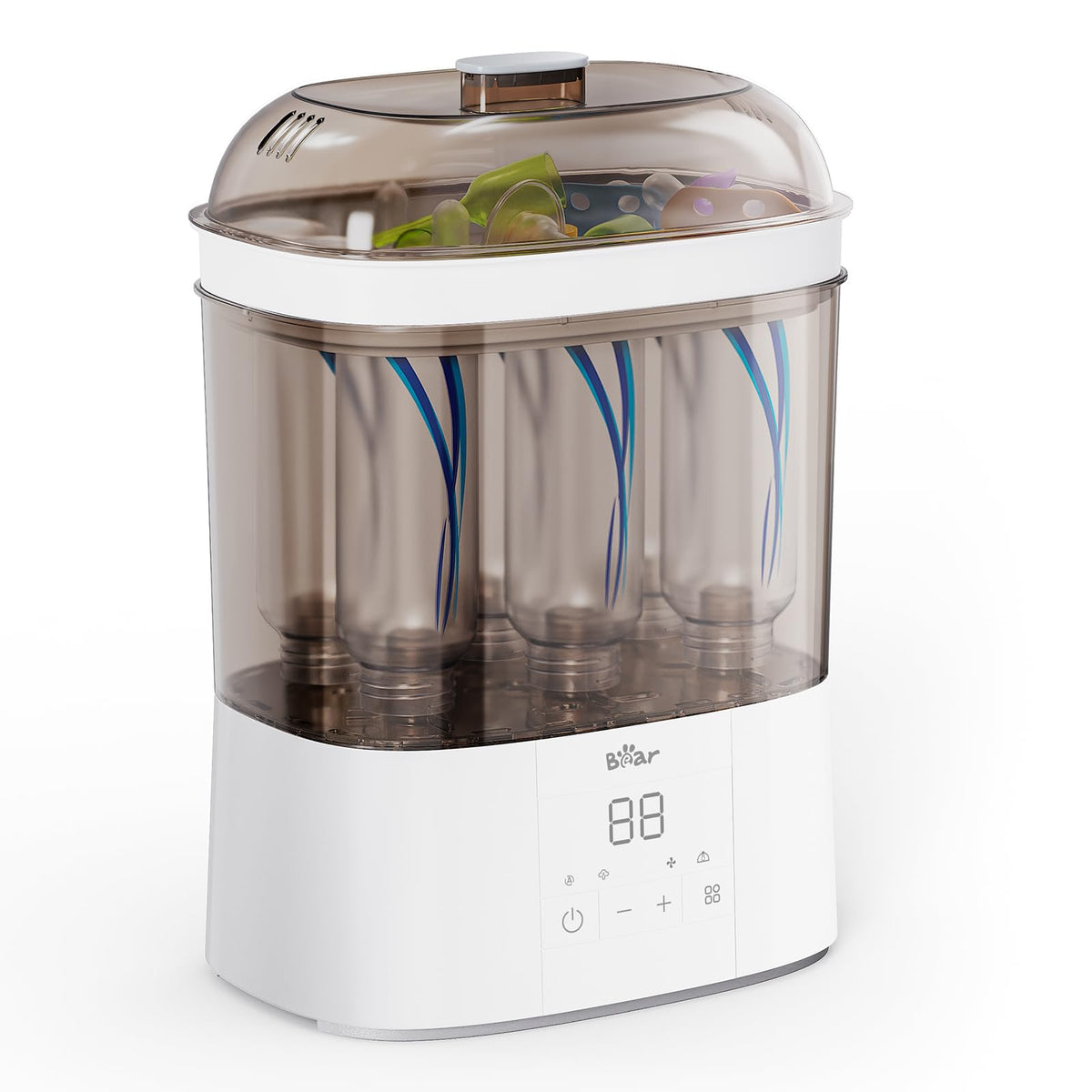 Bear Bottle Sterilizer front view highlighting two-layer design for multiple bottles