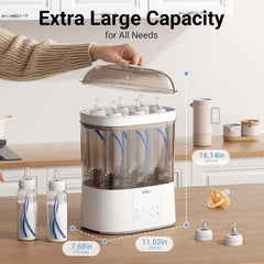 Bear Bottle Sterilizer two-layer design supports six standard bottles