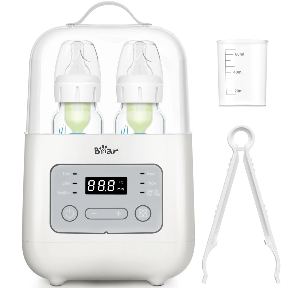 Bear Bottle Warmer front view shows compact all-in-one feeding solution for busy parents.