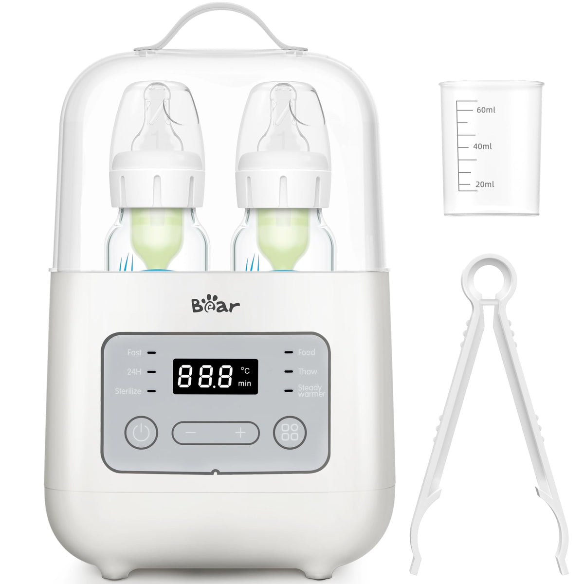 Bear Bottle Warmer front view shows compact all-in-one feeding solution for busy parents.