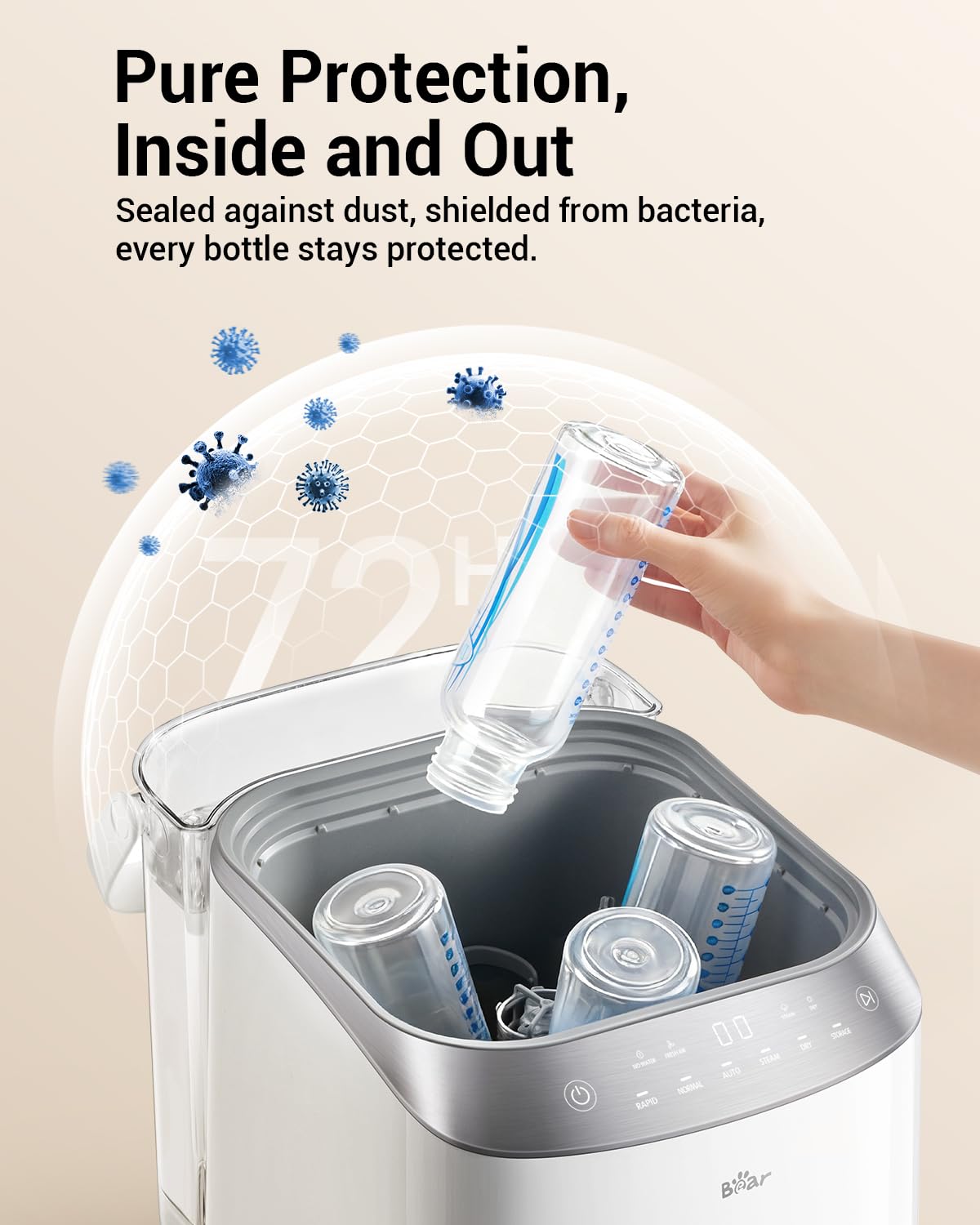 Bear Bottle Washer Pro includes detergent tablets for convenient cleaning.