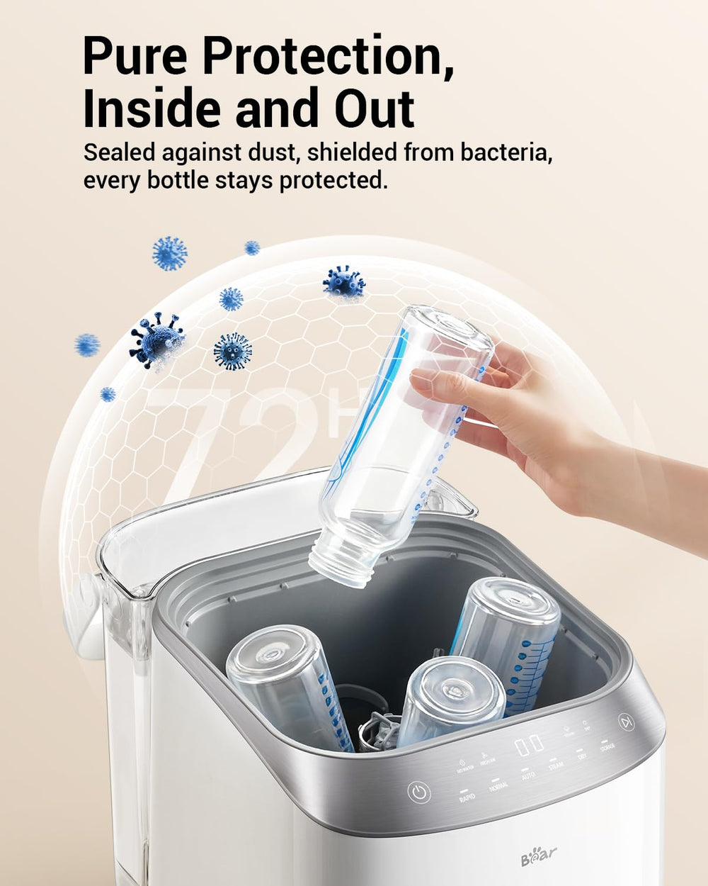 Bear Bottle Washer Pro includes detergent tablets for convenient cleaning.