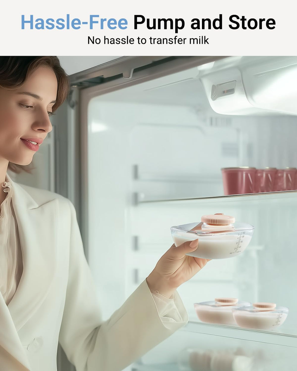 Bear Breast Pump lightweight wearable fits under a bra for mobility.