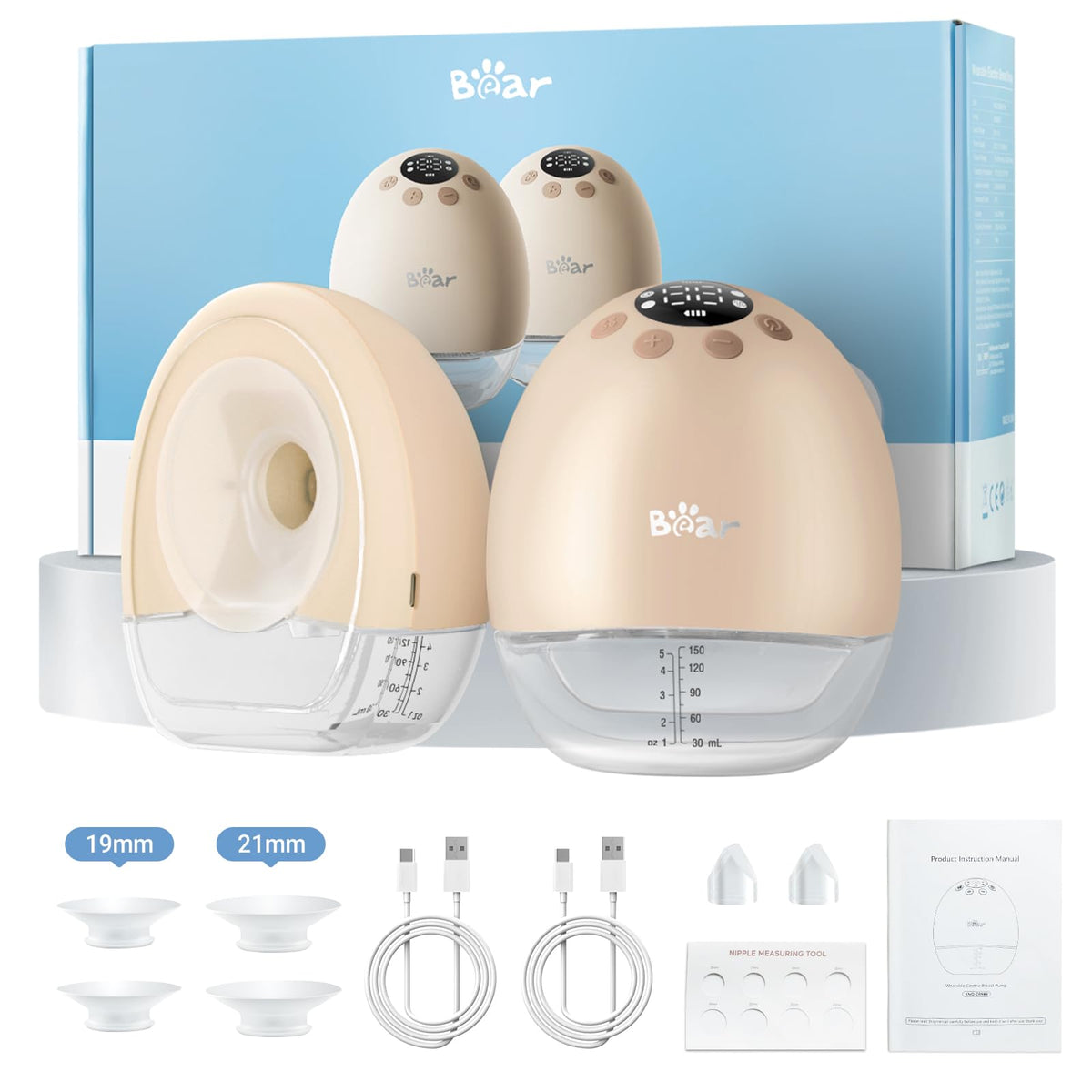 Bear Breast Pump wearable hands-free setup supports multitasking during pumping.