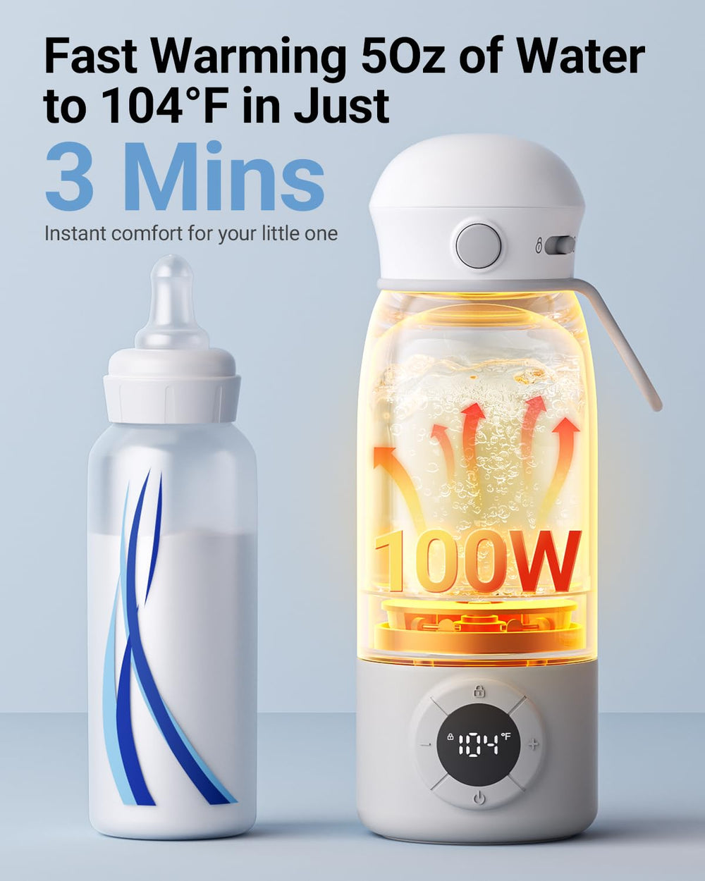 Bear portable bottle warmer in a diaper bag illustrates travel-friendly feeding convenience.