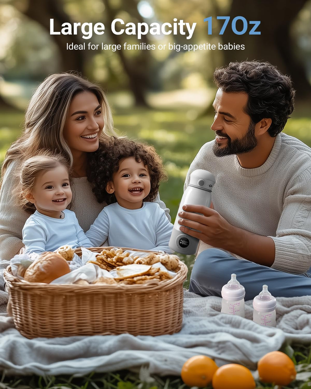 Bear warmer keep-warm function preserves temperature for extended feeding sessions.