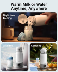 Bear portable bottle warmer side profile highlights slim silhouette for easy packing.