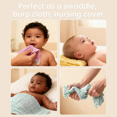 Bear Rocket absorbent baby washcloth 6-pack—quick moisture pickup during bath time and cleanups.