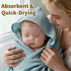 Bear Rocket absorbent gauze fabric towel provides quick drying and comfortable post-bath wrap.