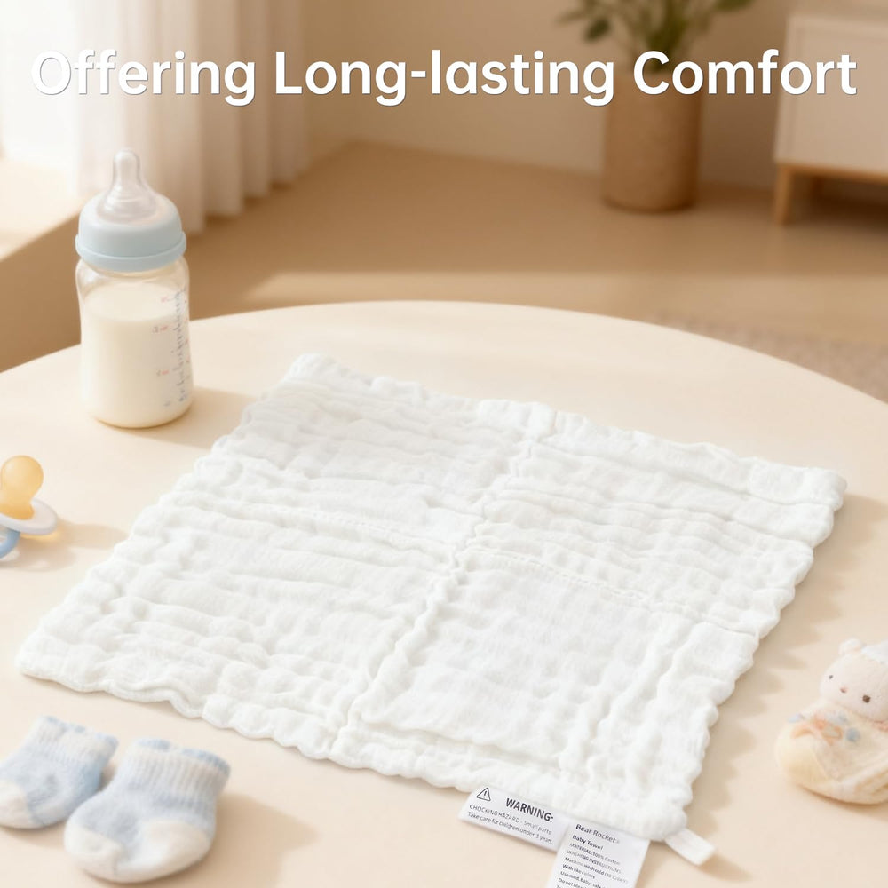 Bear Rocket bath-time with baby washcloth—easy cleaning during gentle spit-ups and spills.