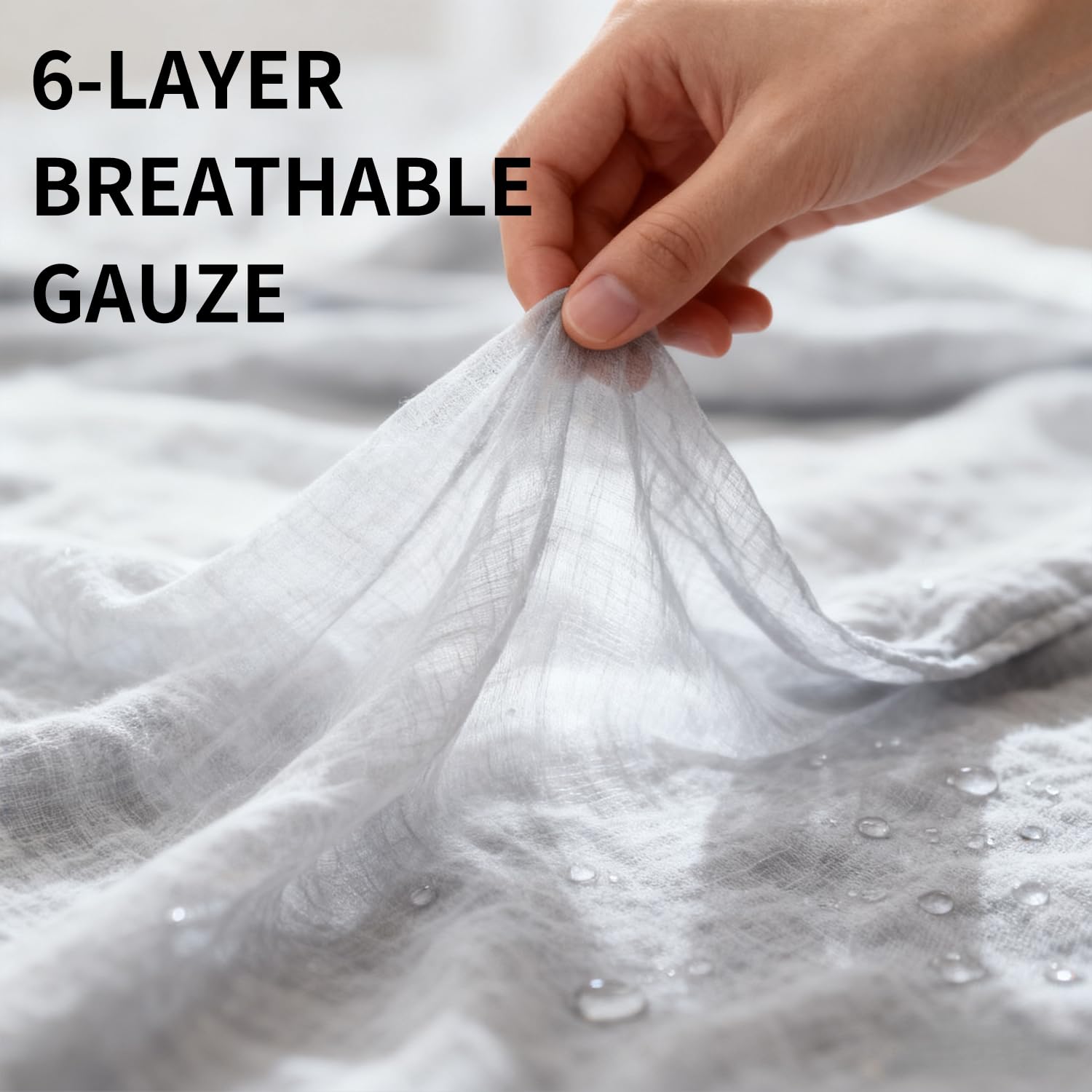 Bear Rocket gauze fabric close-up shows absorbent quick-dry quality