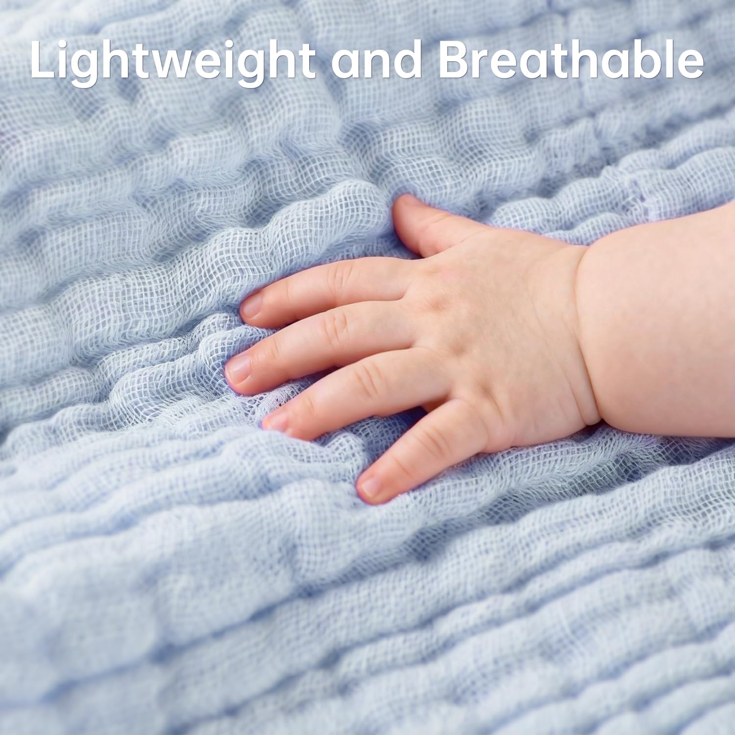 Bear Rocket Organic Muslin Washcloths close-up highlights plush softness and breathable weave.