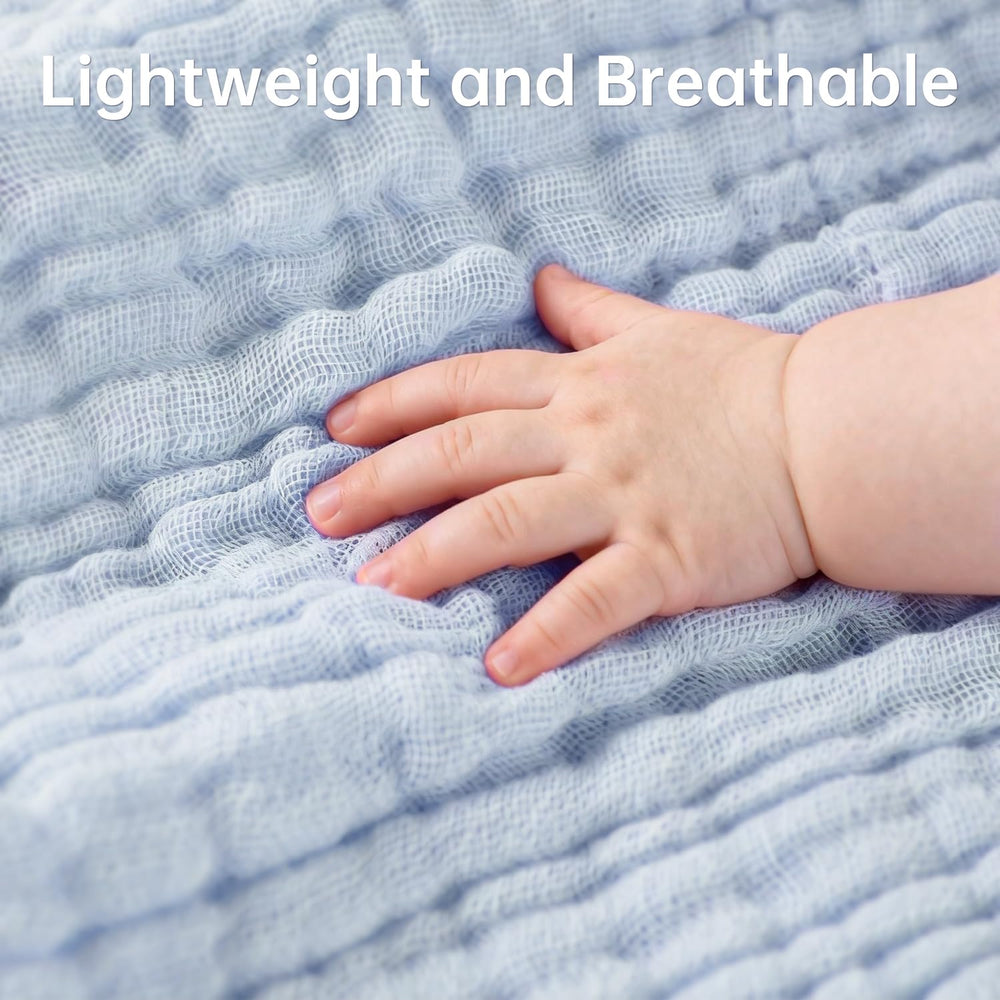 Bear Rocket Organic Muslin Washcloths close-up highlights plush softness and breathable weave.