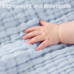 Bear Rocket Organic Muslin Washcloths close-up highlights plush softness and breathable weave.