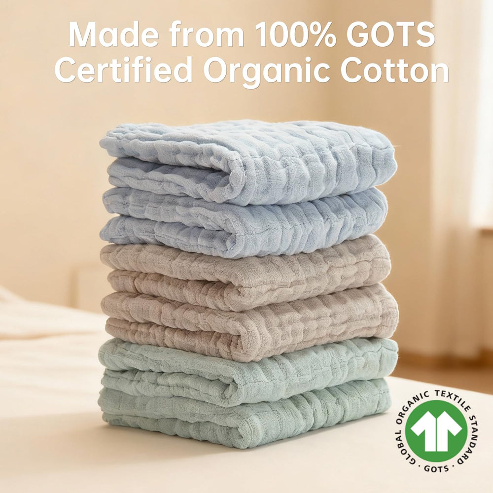 Bear Rocket Washcloth near swaddle scene emphasizes softness and multi use comfort.