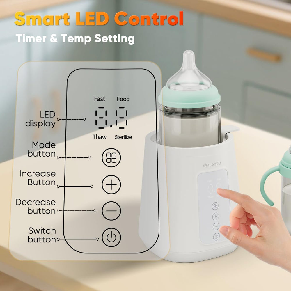 BEARDODO Baby Bottle Warmer defrost mode gently thaws milk for quick prep
