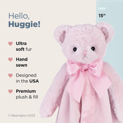 Bearington Baby Huggie Bear Snuggler soft plush body ready for baby snuggles on the go