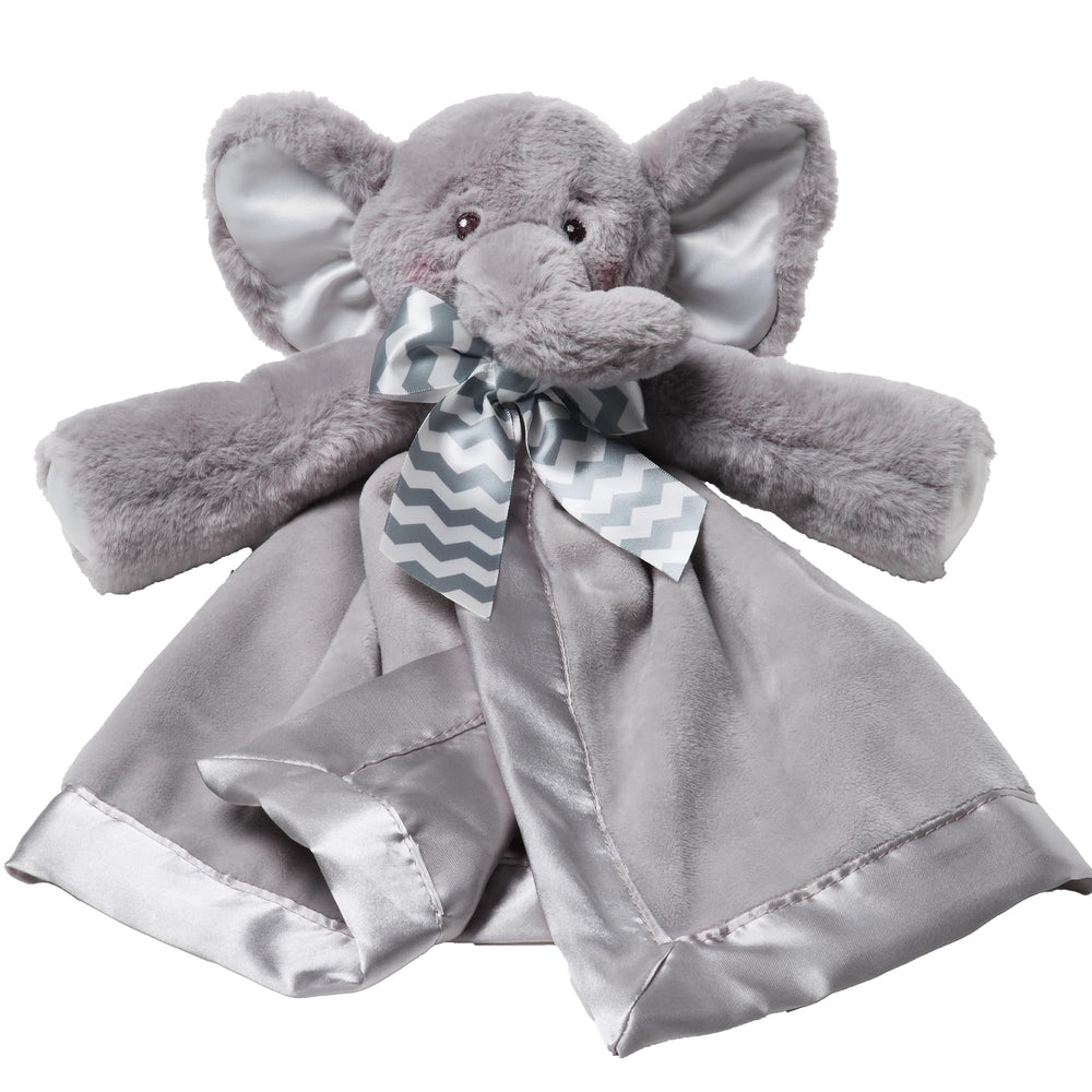 Bearington Baby Lil' Spout Snuggler elephant head comforts baby during cuddles