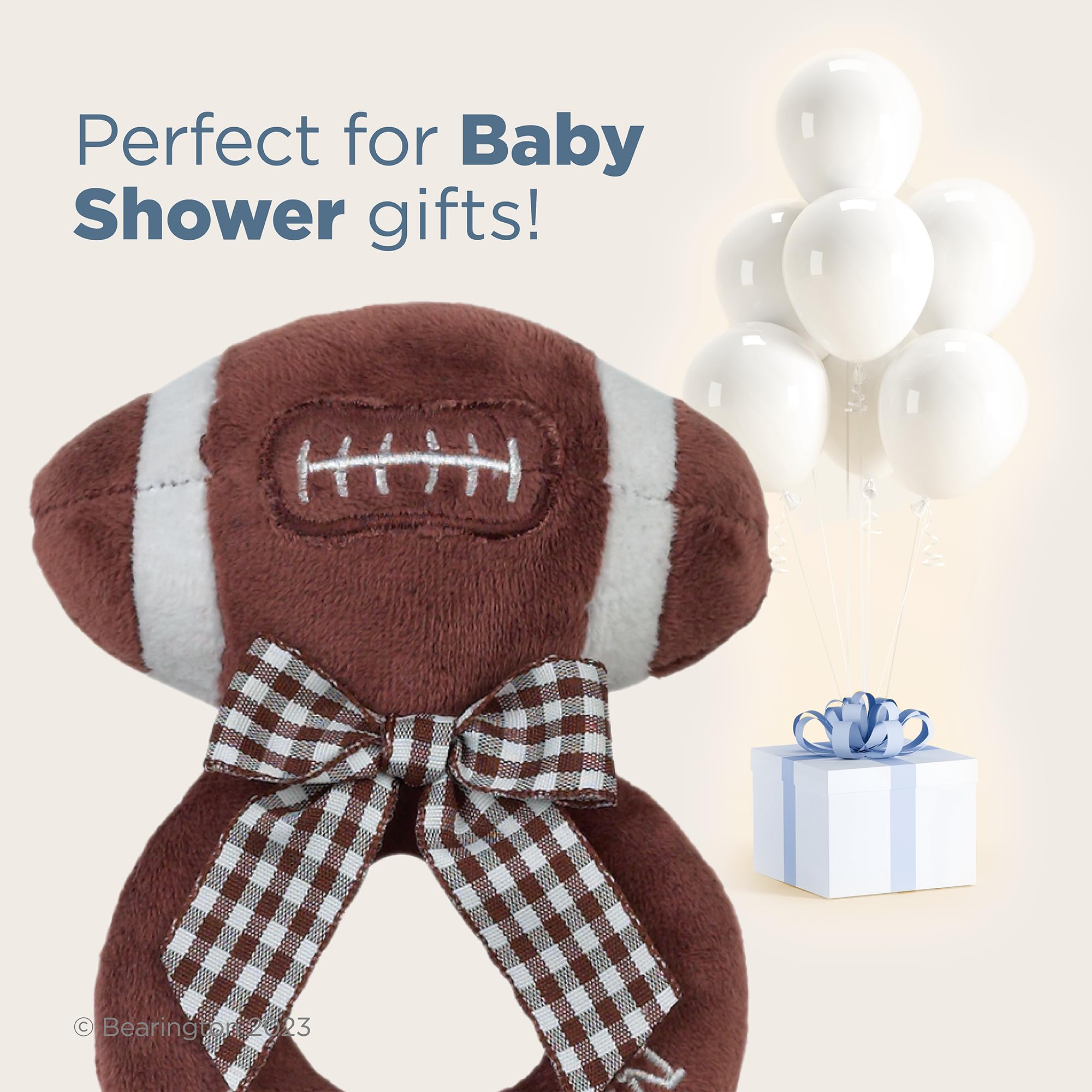 Bearington Baby Touchdown gift packaging ready for baby shower or birthday