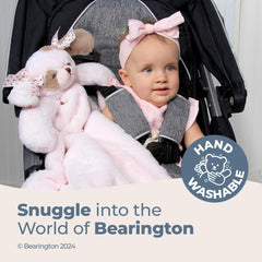 Bearington Baby Wiggles Cuddle Me Sleeper satin lining close-up gentle comfort