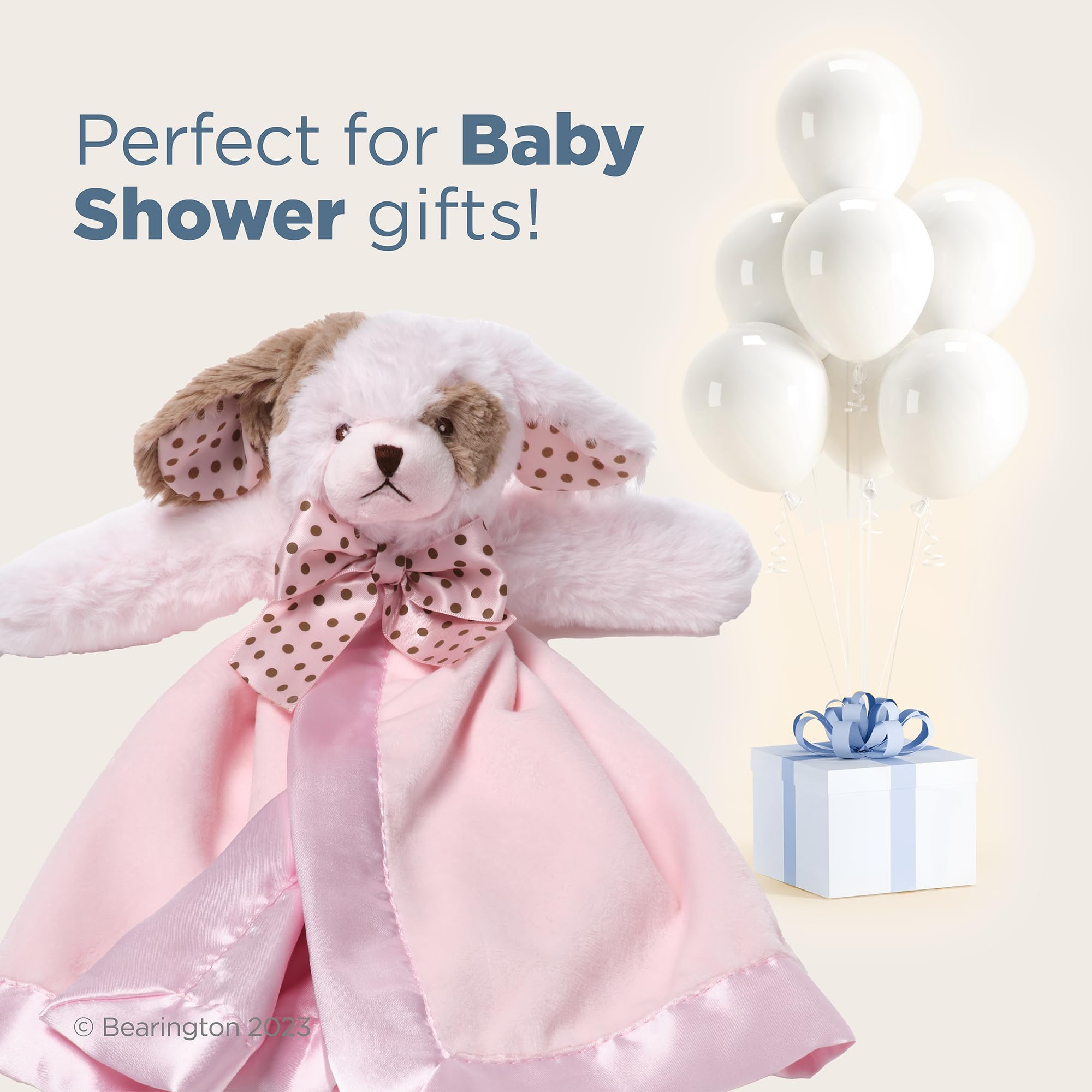 Bearington Wiggles Snuggler embroidered eyes provide baby-safe design