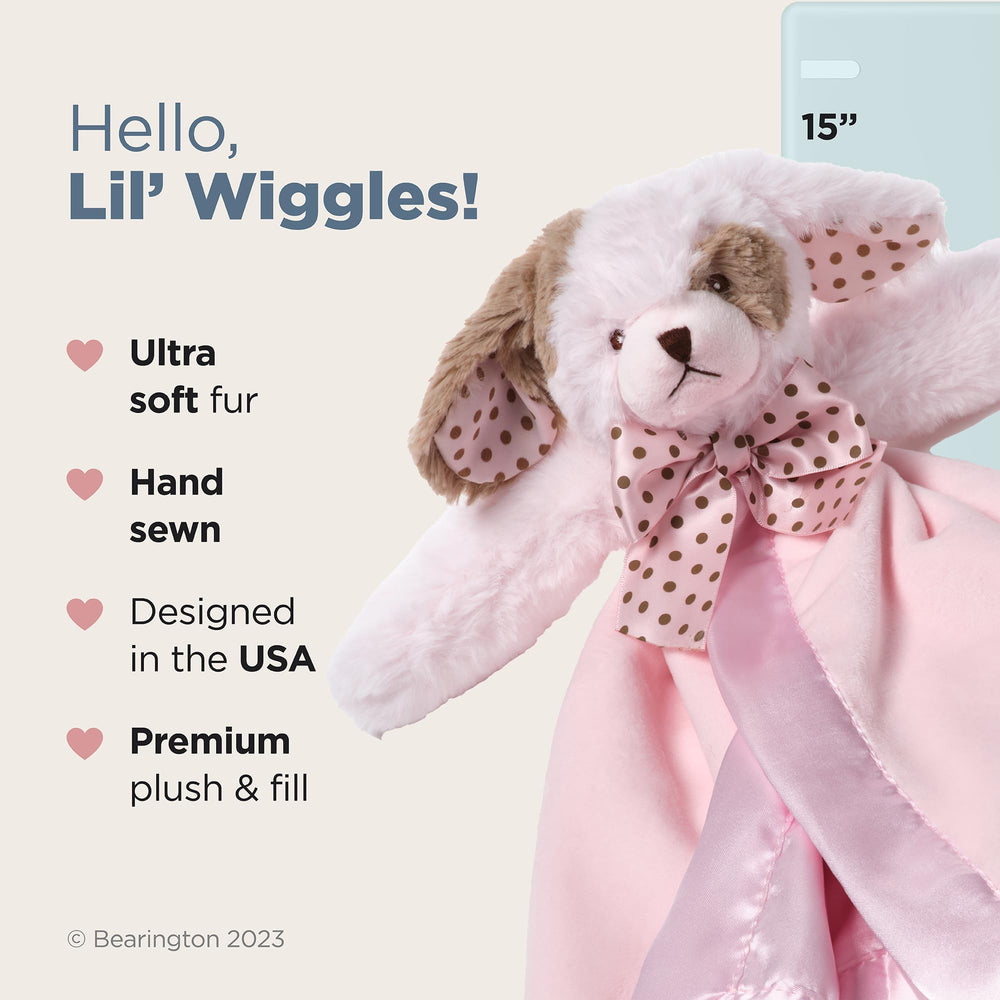 Bearington Wiggles Snuggler pink velour body showing plush warmth for nap time