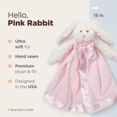 Bearington Bunny Snuggler full-body plush ideal for bedtime security and hugs.
