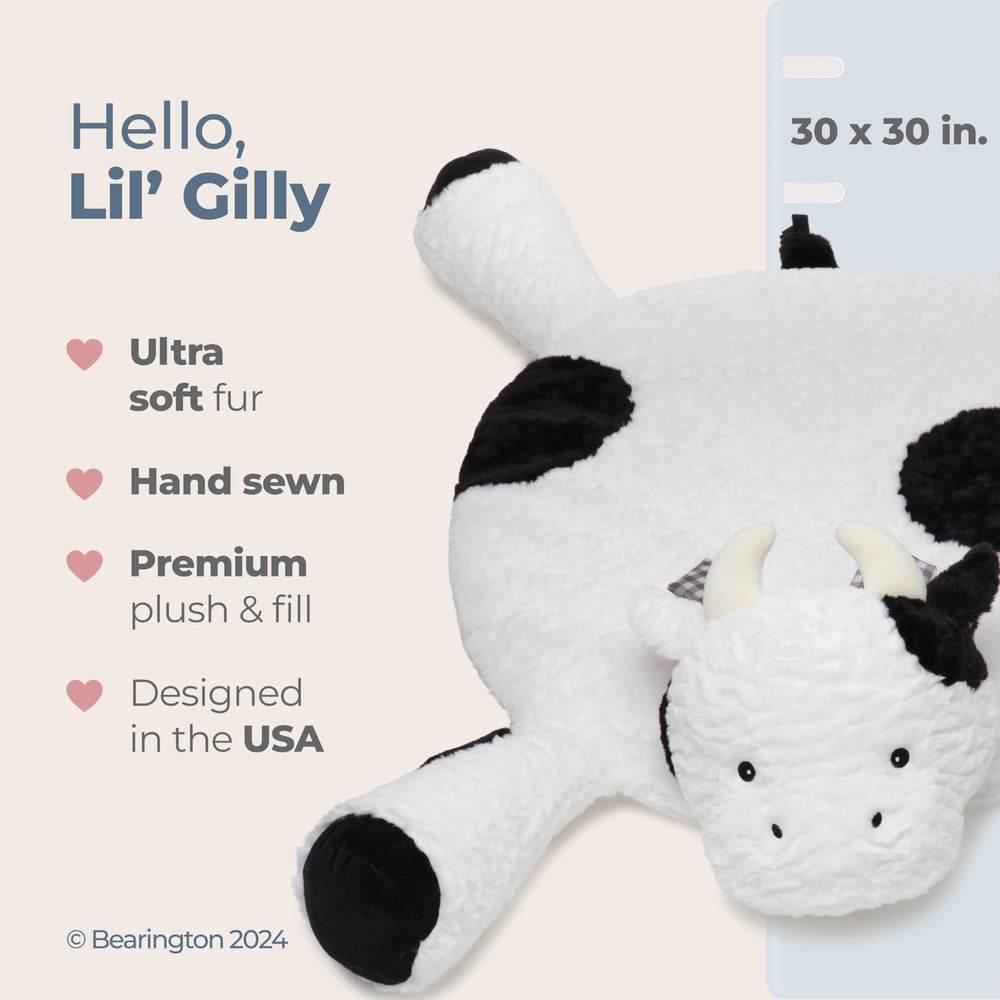 Bearington Collection cow pattern textures provide sensory stimulation for baby development.