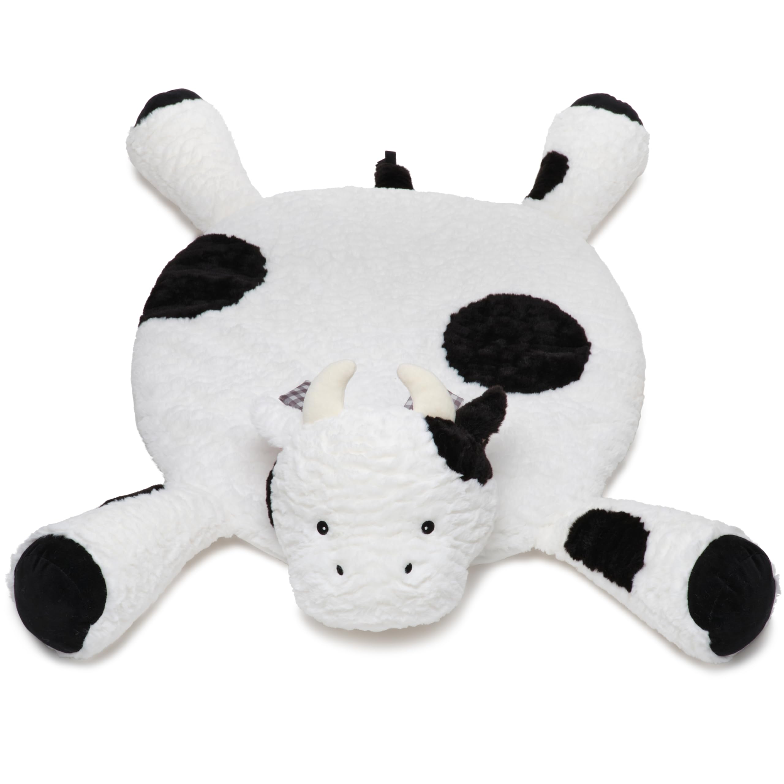 Bearington Collection cow tummy time mat 30x30 promotes tummy time play.