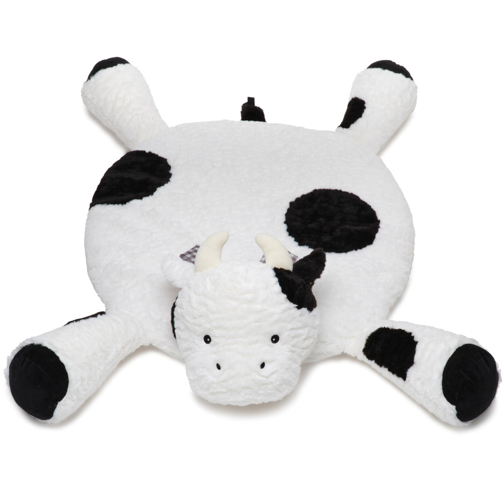 Bearington Collection cow tummy time mat 30x30 promotes tummy time play.