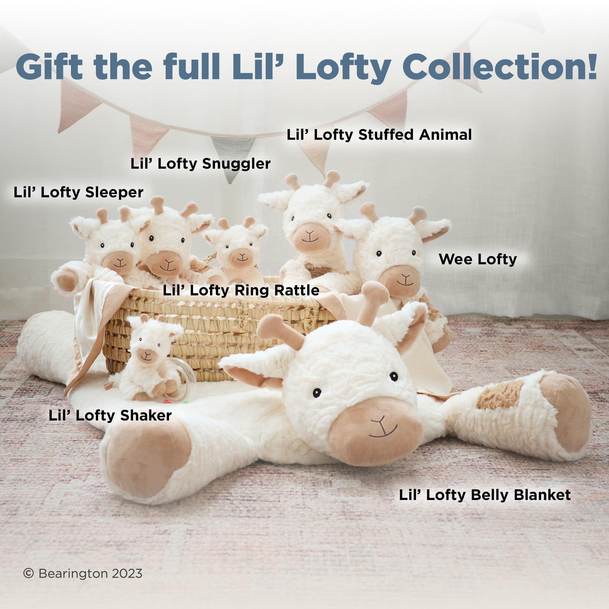 Bearington Collection Lil' Lofty lovey during travel for comforting on-the-go moments.