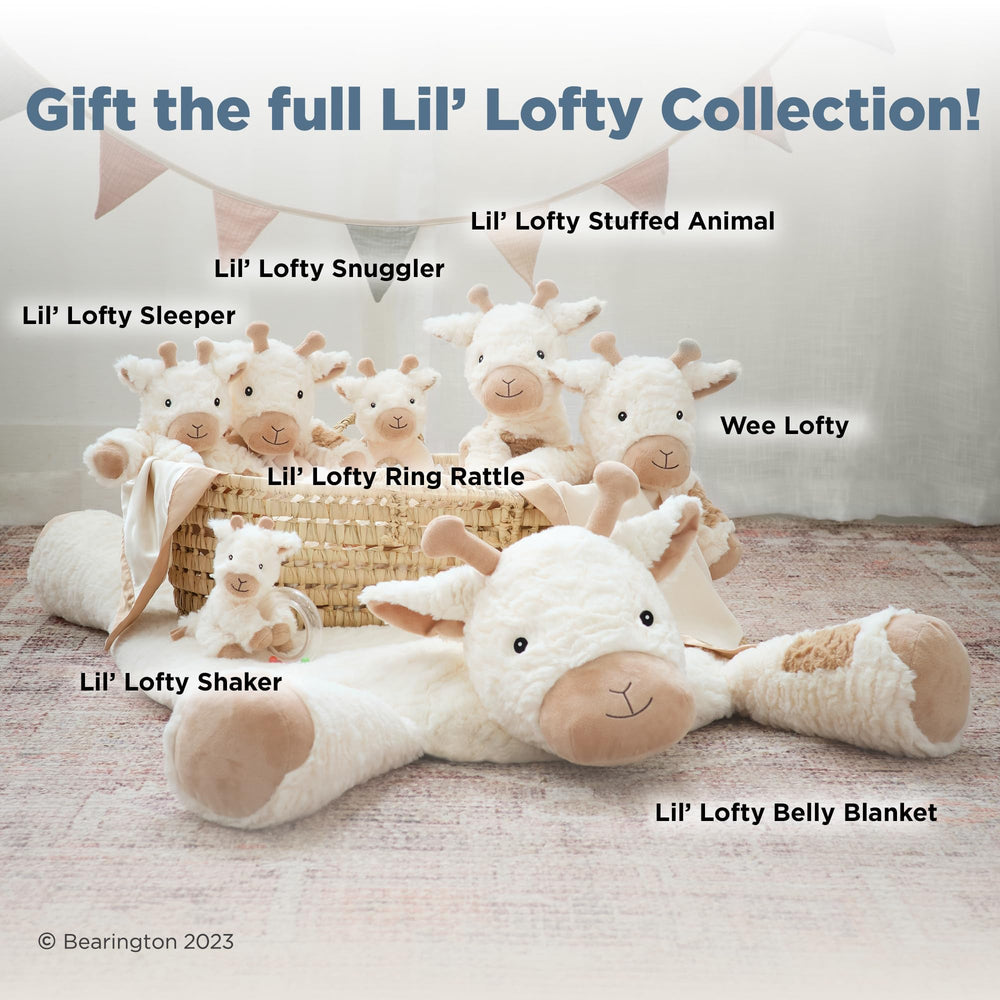 Bearington Collection Lil' Lofty lovey during travel for comforting on-the-go moments.