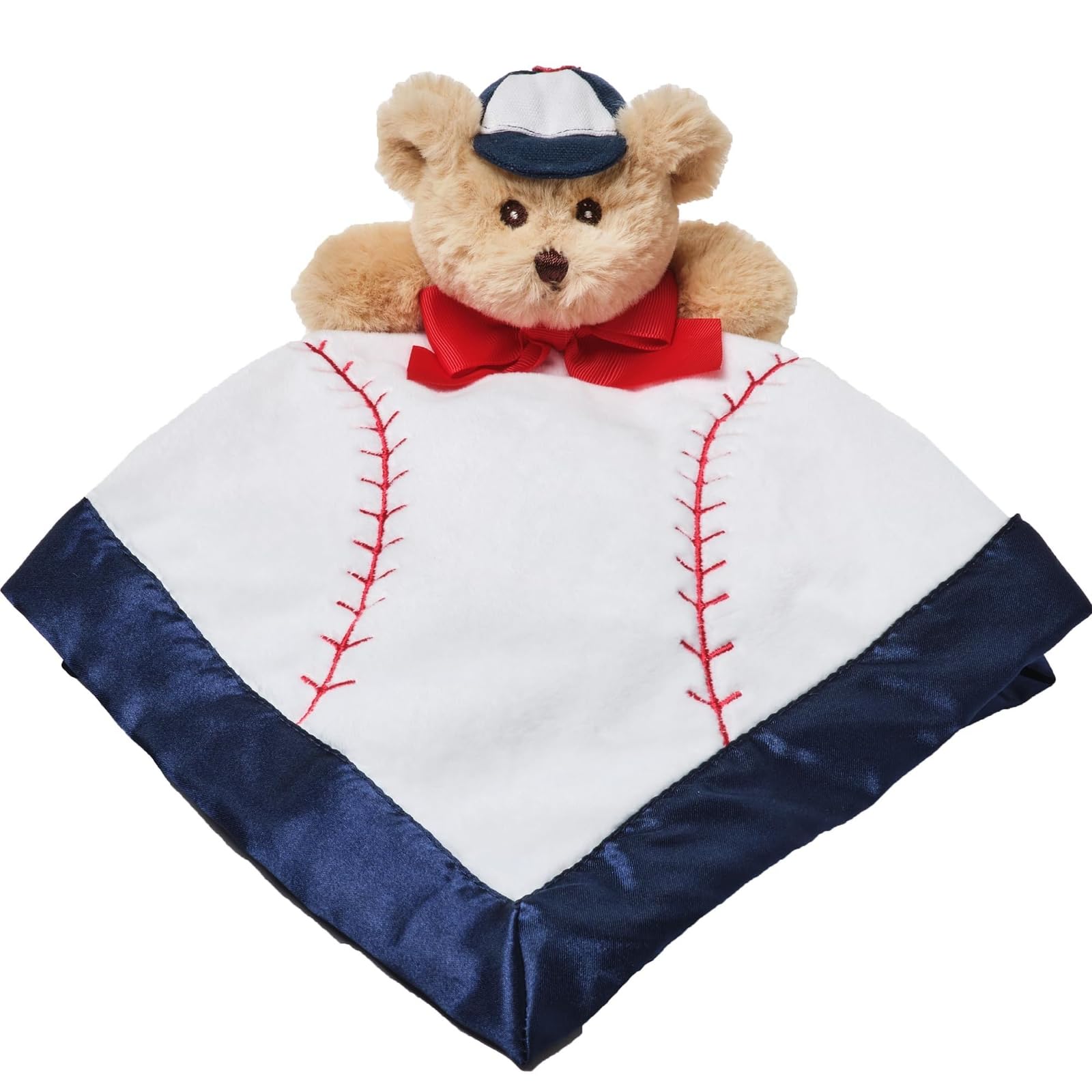 Bearington Lil' Slugger Snuggler plush velour baseball design for baby comfort.