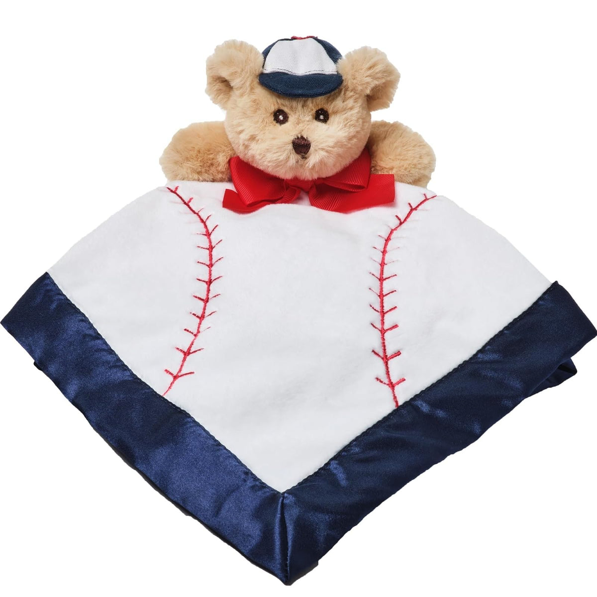 Bearington Lil' Slugger Snuggler plush velour baseball design for baby comfort.