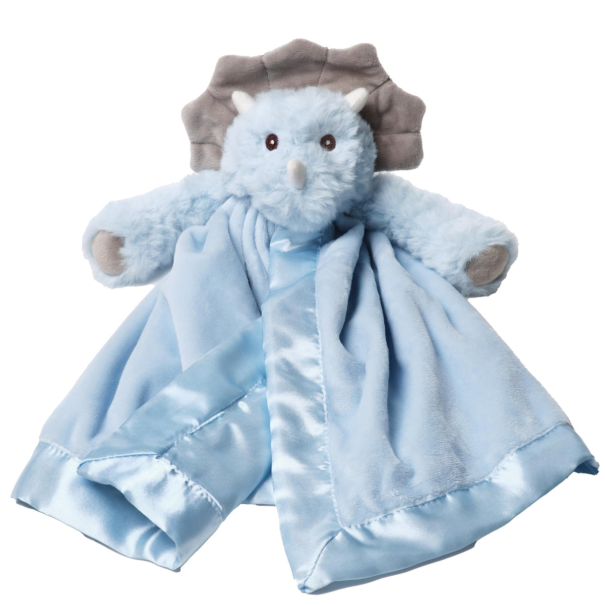 Bearington Lil’ Tracer Dinosaur Lovey front view—soft plush comfort for newborn snuggles.
