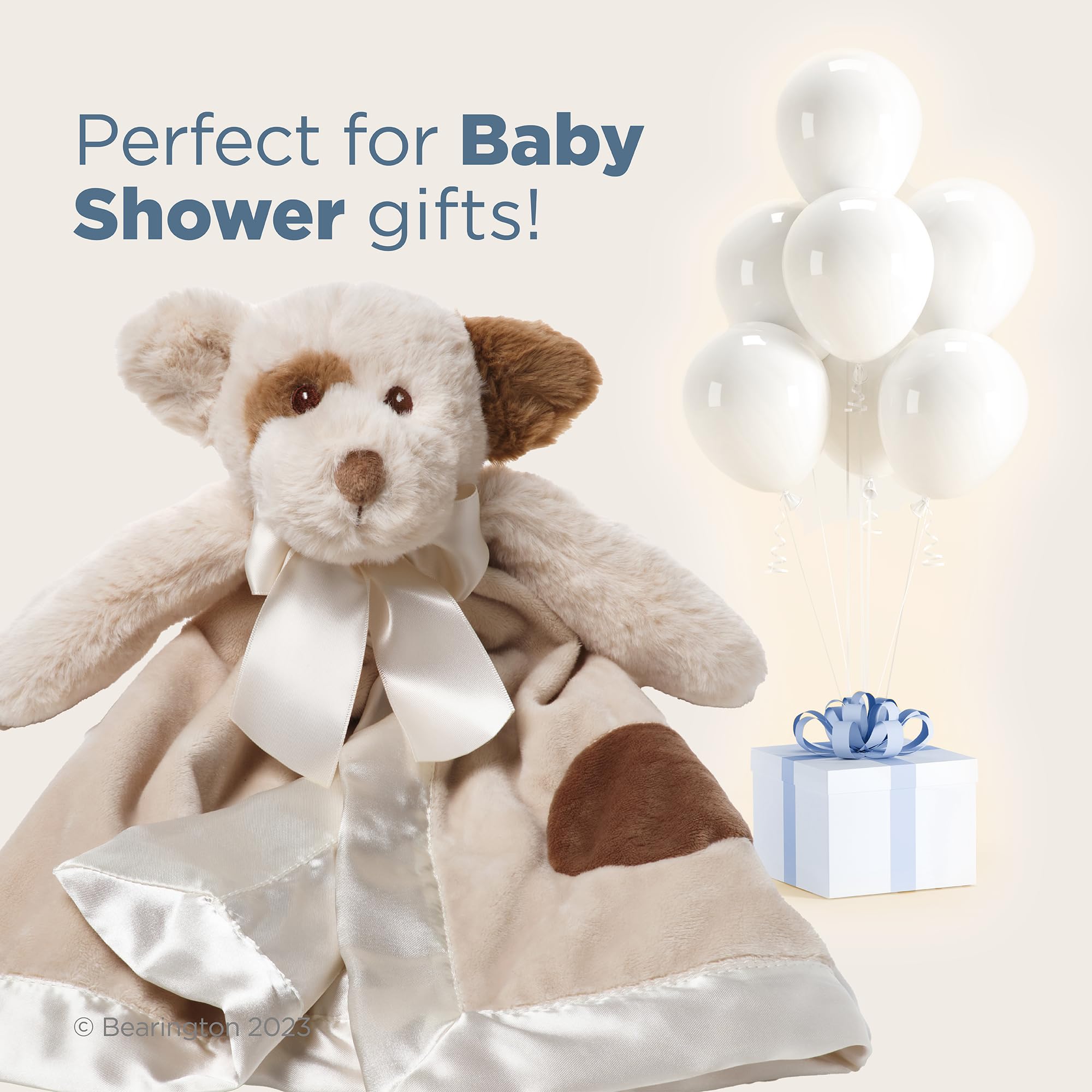 Bearington Lil' Spot gift-ready nursery lovey appeals to parents.