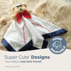Bearington snuggler close-up shows soft velour texture ideal for cuddling.