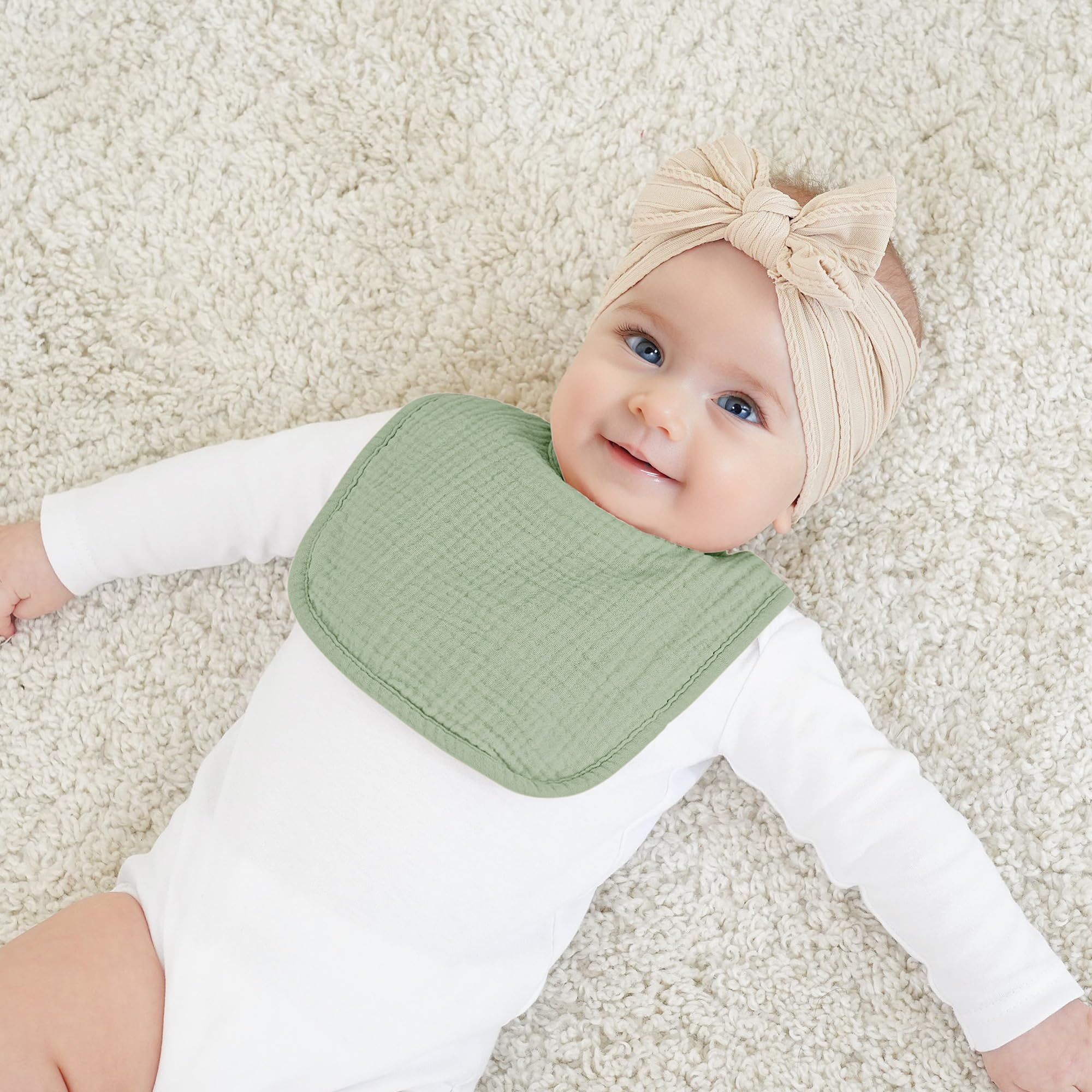 Bearmoss grey-green bibs provide practical gift set for baby showers and new parents