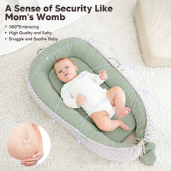 Bearmoss baby lounger travel-friendly design enables comfortable rests anywhere.