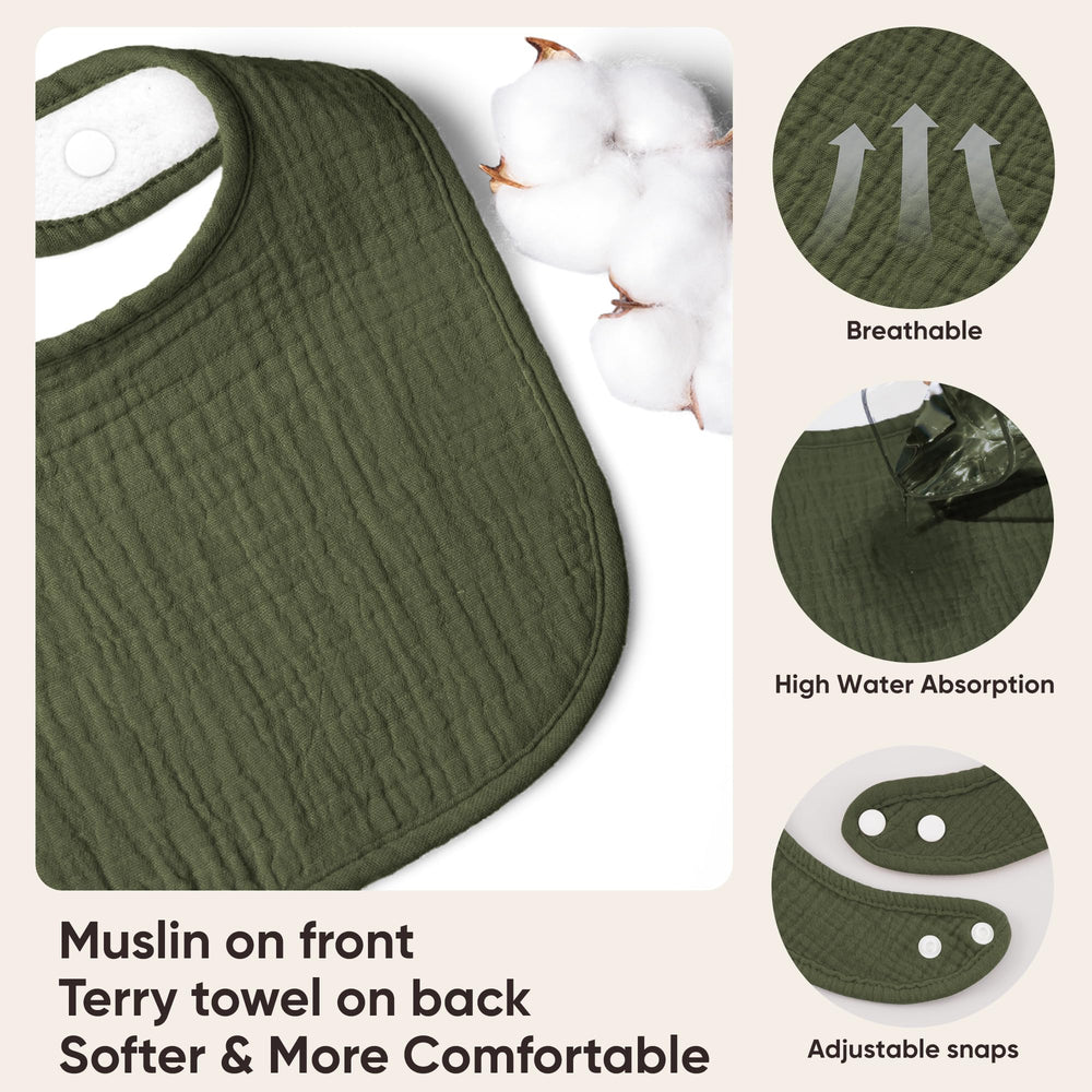 Bearmoss bandana bibs adjustable closures demonstrate growing-with-baby comfort.