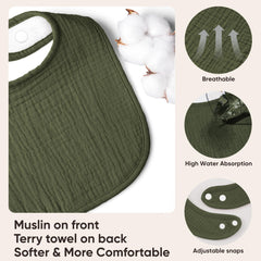 Bearmoss bandana bibs adjustable closures demonstrate growing-with-baby comfort.
