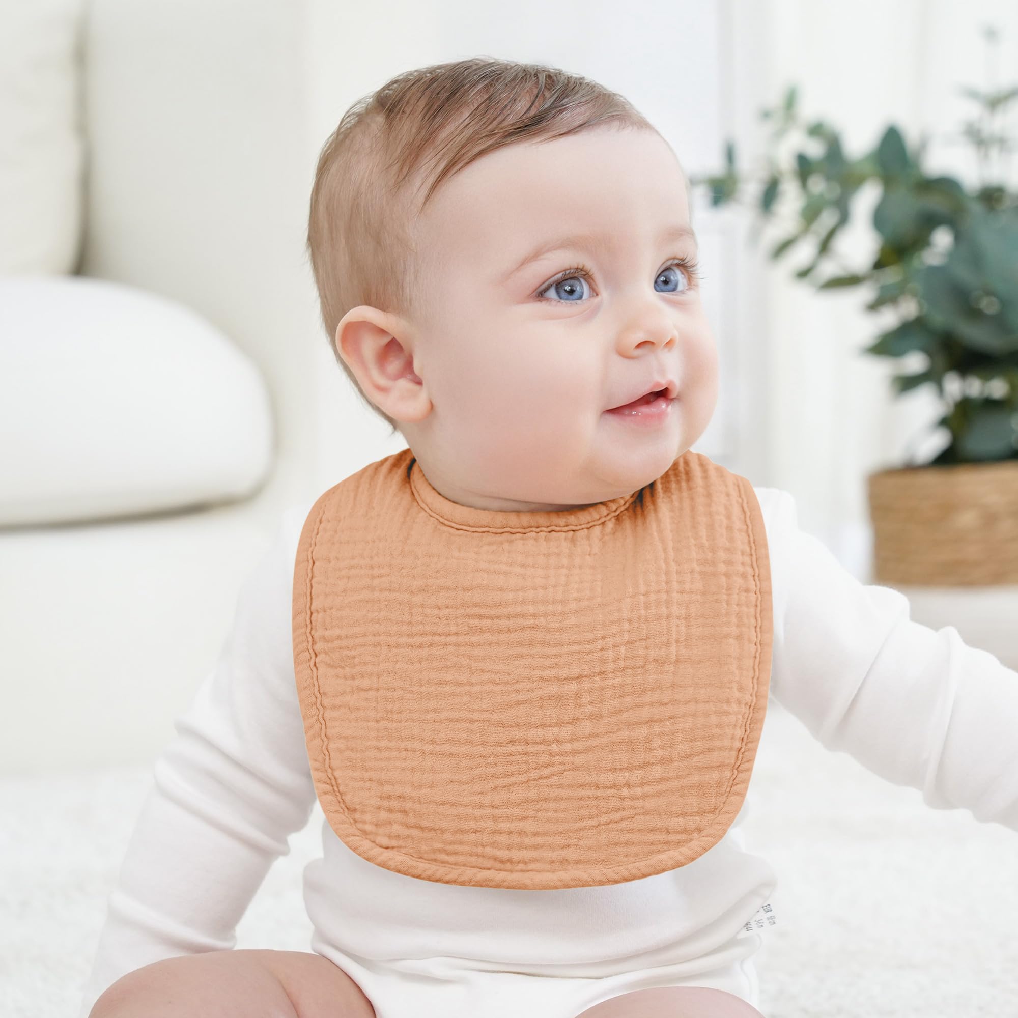 Bearmoss bandana bib used as burp cloth catching spills with gentle texture