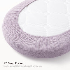 Bearmoss elastic-edge close-up proves secure fit during baby movement.