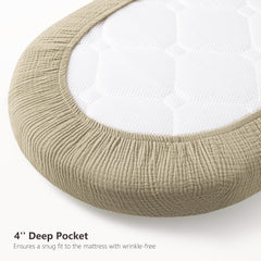 Bearmoss bassinet sheets fit rectangle bassinet for versatile nursery setup.