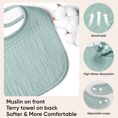 Bearmoss bib demonstrates absorbent drool capture for teething moments