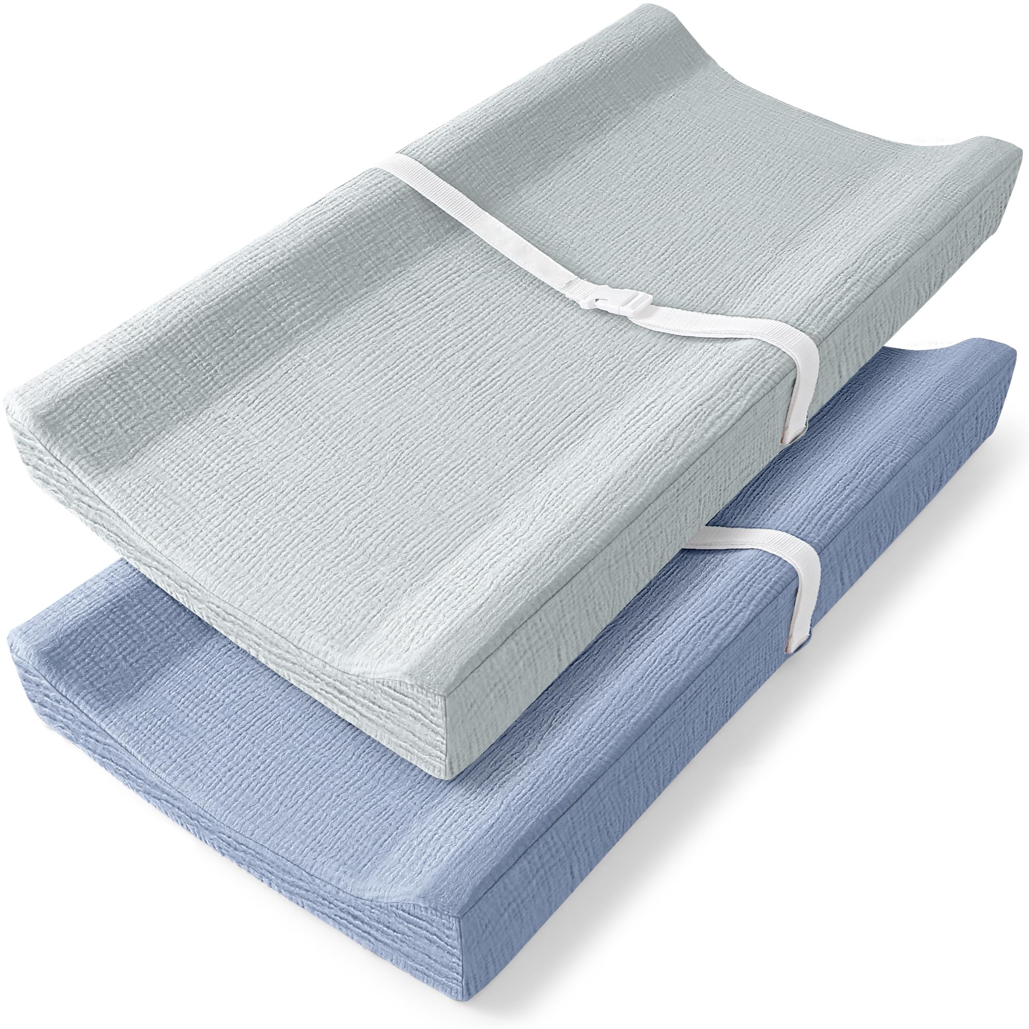 Bearmoss changing pad cover muslin closeup illustrates soft, breathable fabric for baby's skin